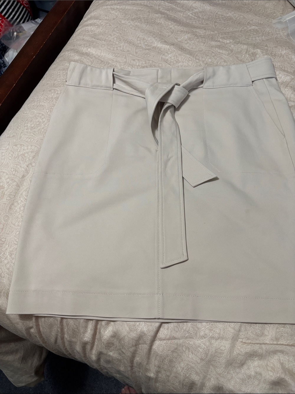 Contemporaine Simons Cream Tie-Front Skirt